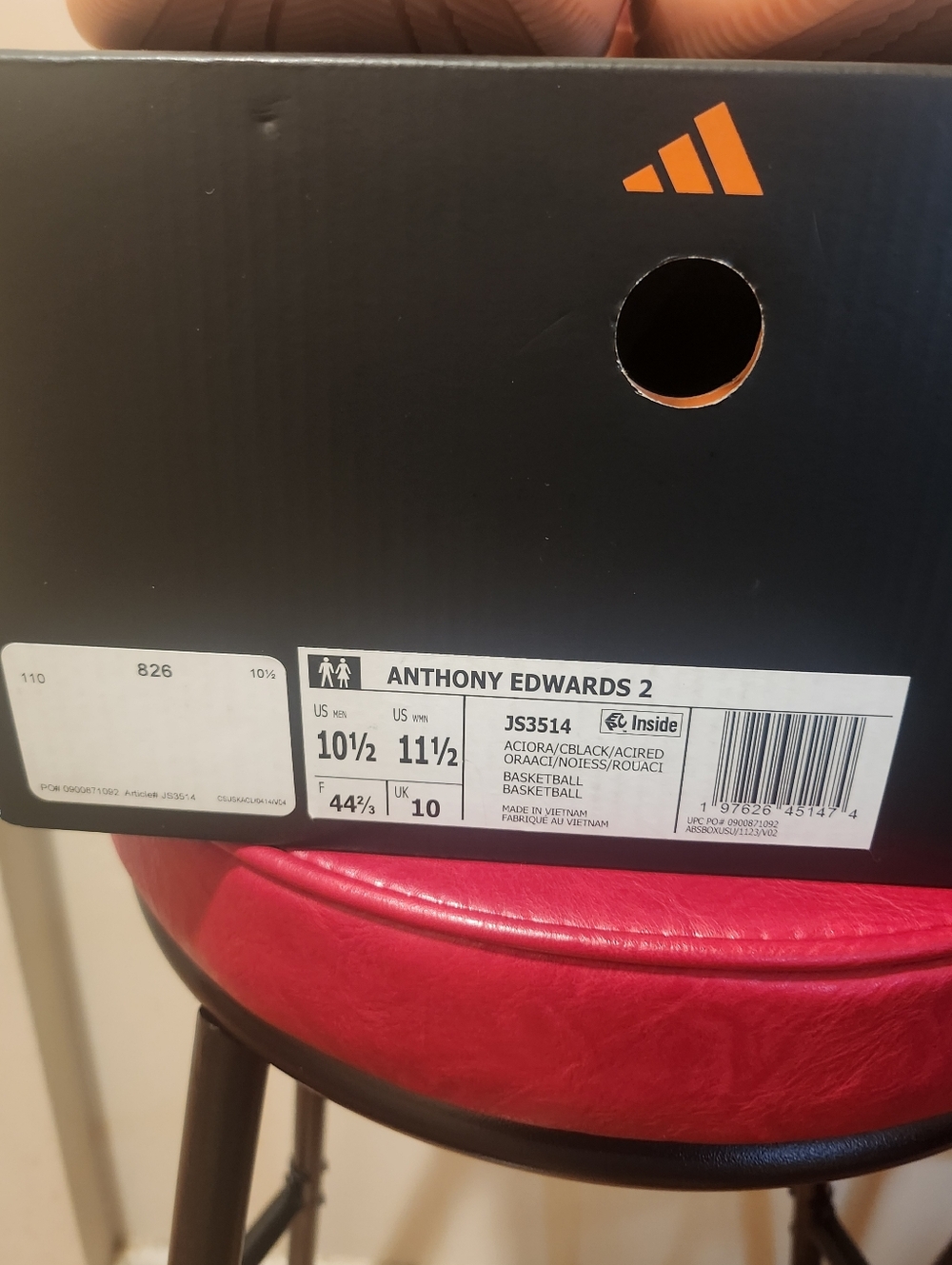 Adidas Anthony Edwards 2 "With Love," Mens 10.5 - Picture 8 of 12